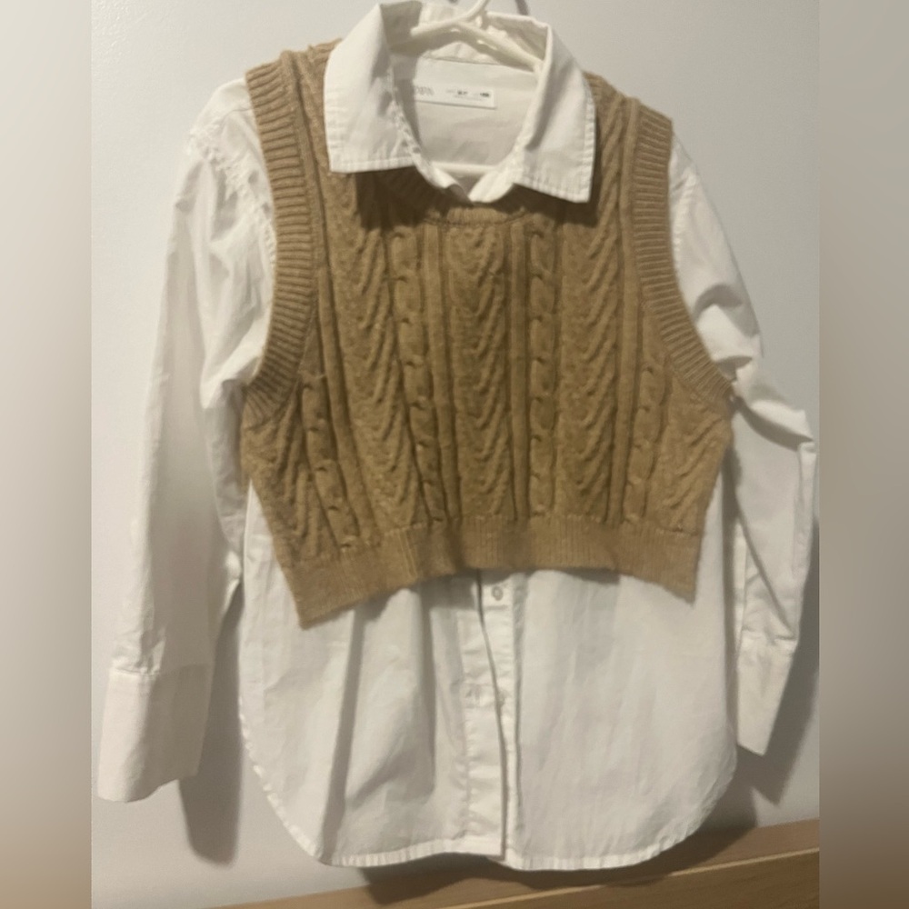 Super cute Zara shirt and vest